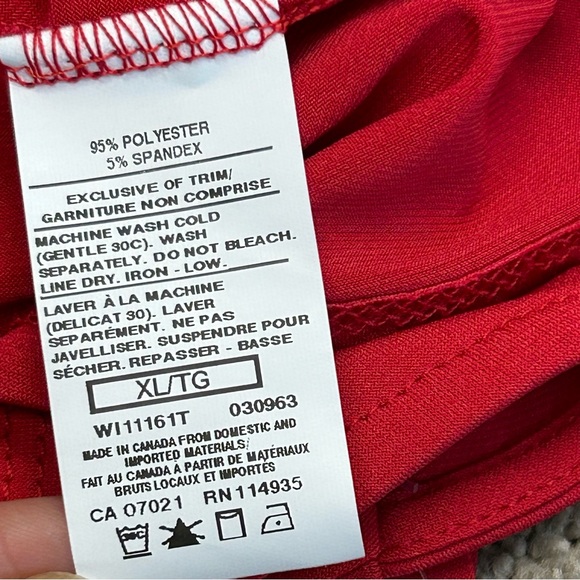 RIPE red draped cowl neck halter top open back Sz XL stretchy spandex NWOT - Picture 8 of 9